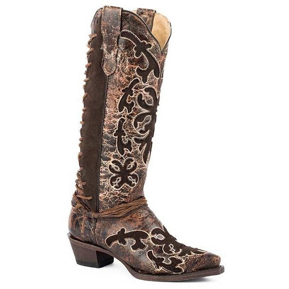 Women's Stetson Ande Boots Snip Toe Handcrafted Brown - yeehawcowboy