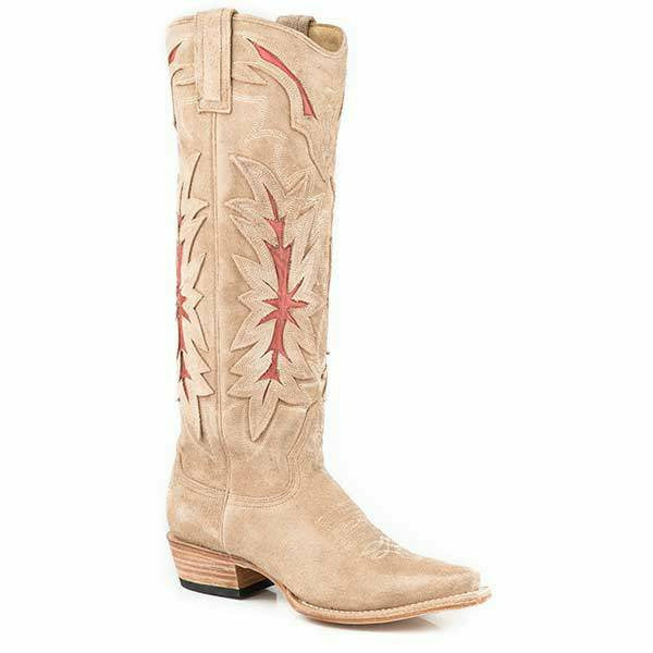 Women's Stetson Bexley Suede Boots Handcrafted Tan - yeehawcowboy
