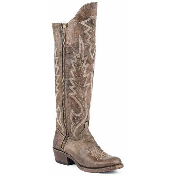 Women's Stetson Cam Boots Round Toe Handmade Brown - yeehawcowboy