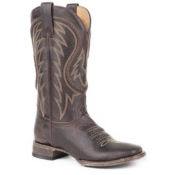 Women's Stetson Leia Leather Boots Handcrafted Brown - yeehawcowboy