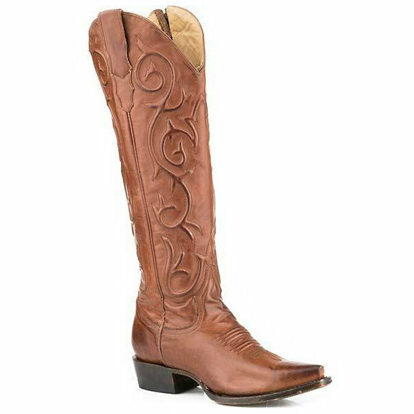 Women's Stetson Blair Leather Boots Handcrafted Brown - yeehawcowboy