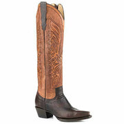 Women's Stetson Sienna Leather Boots Handcrafted Brown - yeehawcowboy