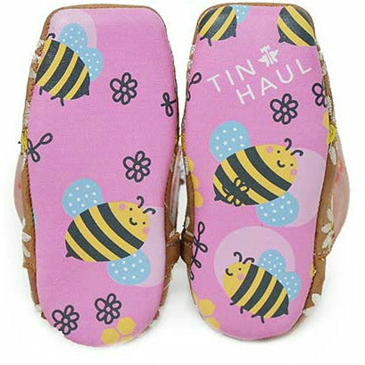 Baby Tin Haul Daisy Boots with Bee Sole Handcrafted Tan - yeehawcowboy