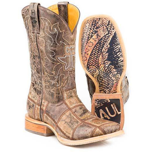 Men’s Tin Haul Money Maker Boots With Bald Eagle Sole Handcrafted Brown - yeehawcowboy