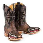 Men's Tin Haul Warhawk Bullhide Boots Handcrafted Brown - yeehawcowboy