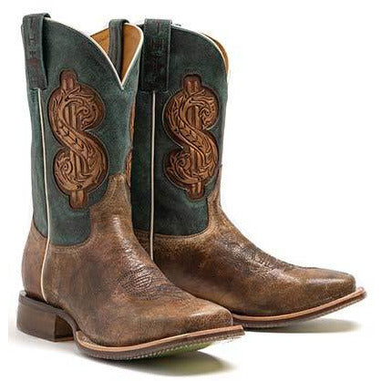 Men's Tin Haul Top Dollar Boots with Cool Benjamin Sole Handcrafted Brown - yeehawcowboy