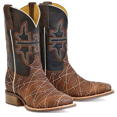 Men's Tin Haul Mesquite Boots with Long Live Cowboys Sole Handcrafted Brown - yeehawcowboy