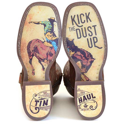 Men's Tin Haul Asphalt Cracks Boots Kick Up The Dust Sole Handcrafted Tan - yeehawcowboy