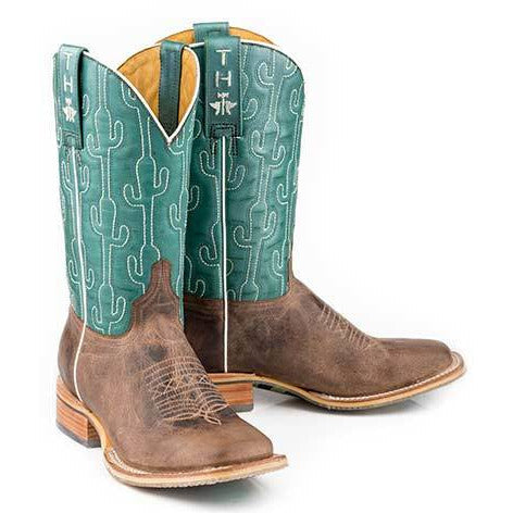 Women's Tin Haul Puff Cactus Boots Handcrafted Tan - yeehawcowboy