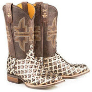 Women's Tin Haul 3D Cross Boots With Peacock Sole Handcrafted Brown - yeehawcowboy