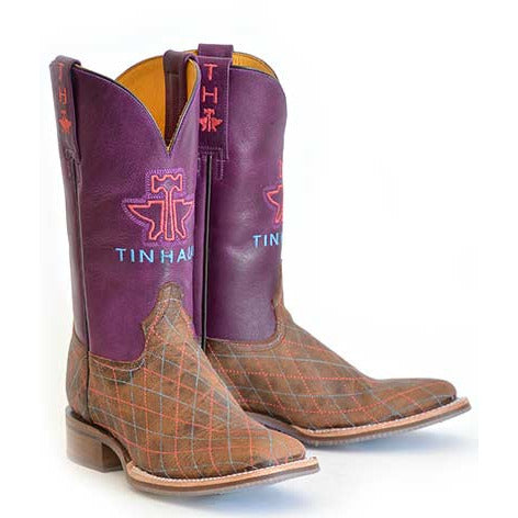 Women's Tin Haul Rodeo Sweetheart Boots with Retro Cowgirl Sole Handcrafted Brown - yeehawcowboy
