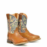 Kid's Tin Haul Born To Be Outdoors Boots Hunting Hero Sole Handcrafted Brown - yeehawcowboy