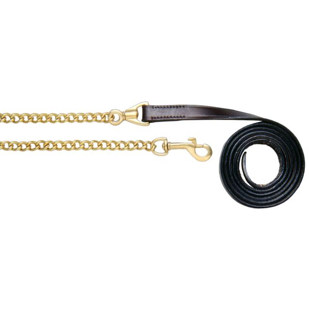 Royal King Leather Lead With Brass Chain - 3/4" - yeehawcowboy