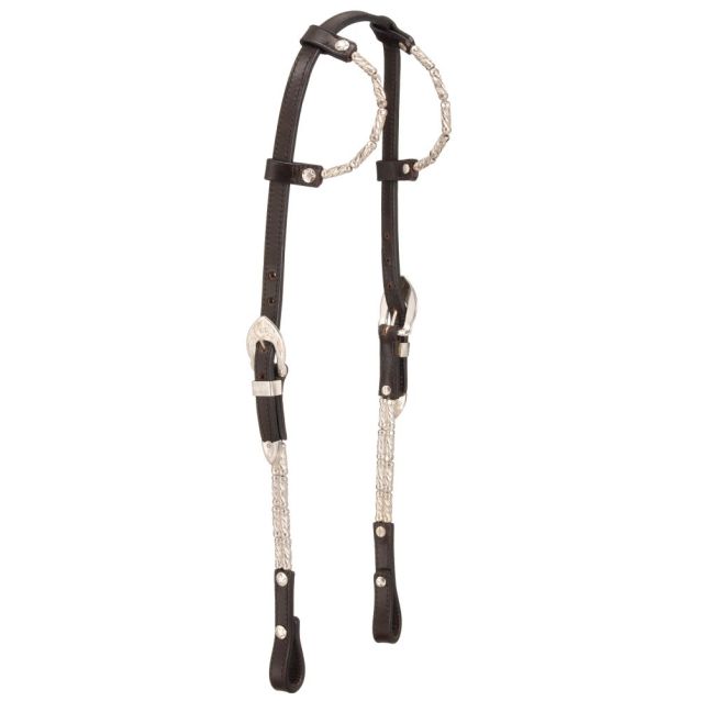 Royal King Double Ear Headstall With Silver Ferrules