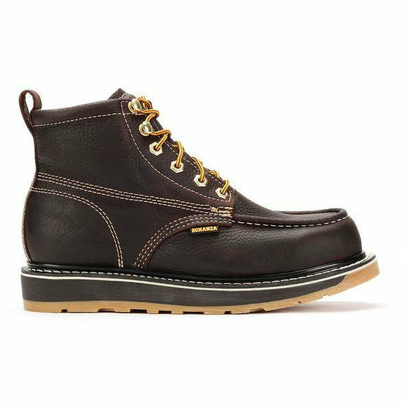 Men's Frontier II Moc Toe 6-Inch Dual Density Work Boots Dark Brown - yeehawcowboy