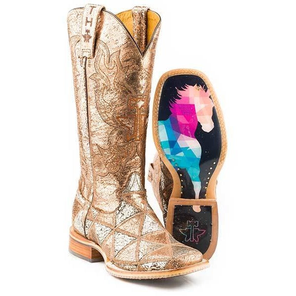 Women‚Äôs Tin Haul Mish & Mash Boots With Geometric Steed Sole Handmade - yeehawcowboy