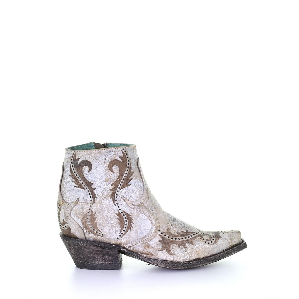 Women's Corral Leather Boots Handcrafted White - yeehawcowboy