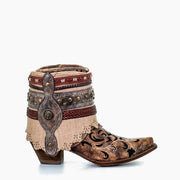 Women's Corral Western Boots Handcrafted Cognac - yeehawcowboy