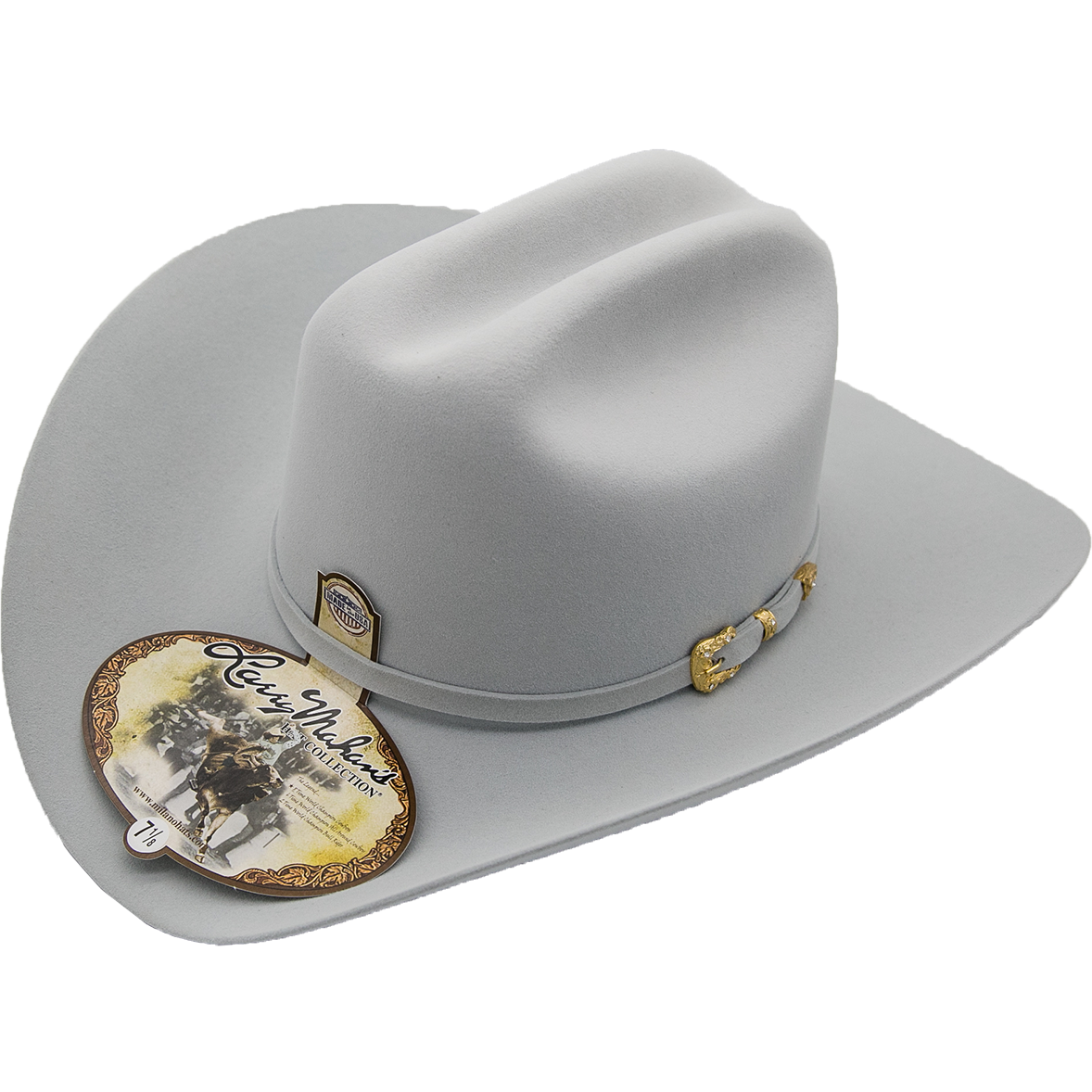 30x Larry Mahan Opulento Fur Felt Cowboy Hat Platinum - yeehawcowboy