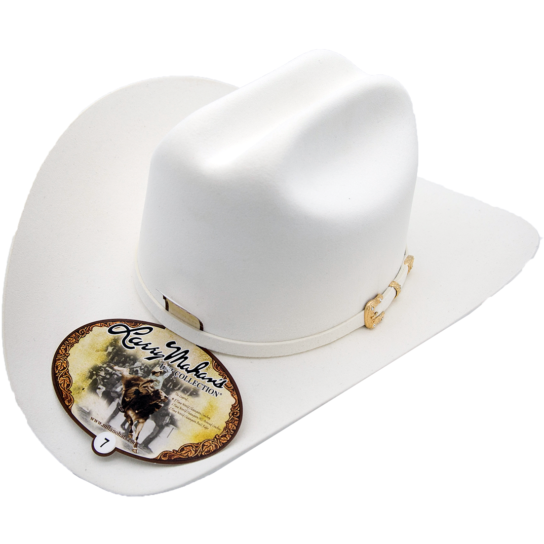 30x Larry Mahan Opulento Fur Felt Cowboy Hat White - yeehawcowboy