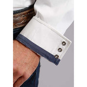 Men's Stetson Shirt Snap 2 Pocket Solid  Optic White Poplin - yeehawcowboy