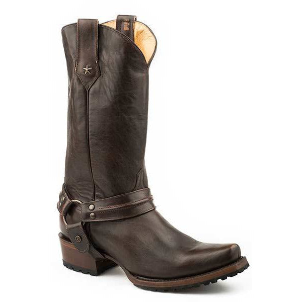 Men's Roper Plain Ole Harness Lug Boots Handcrafted Brown - yeehawcowboy