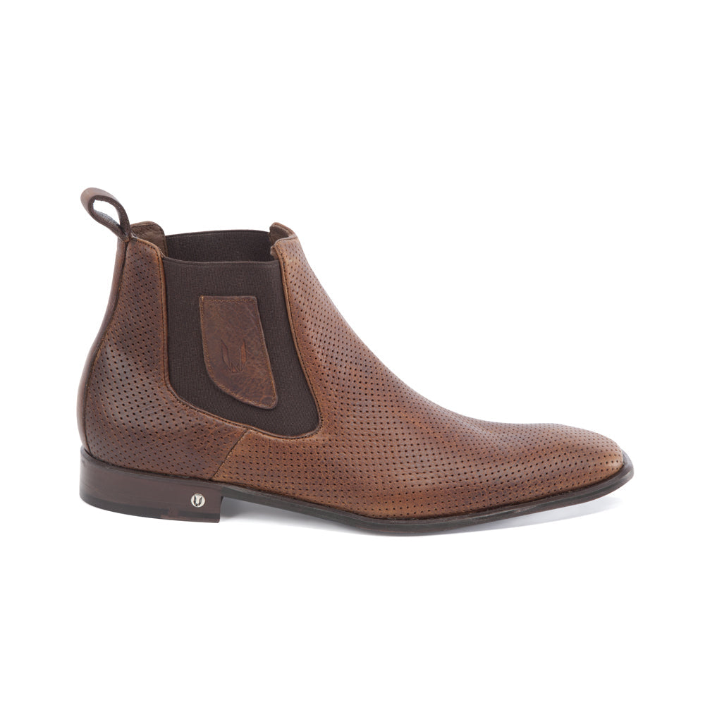 Men's Vestigium Rage Chelsea Leather Boots Handcrafted Brown - yeehawcowboy