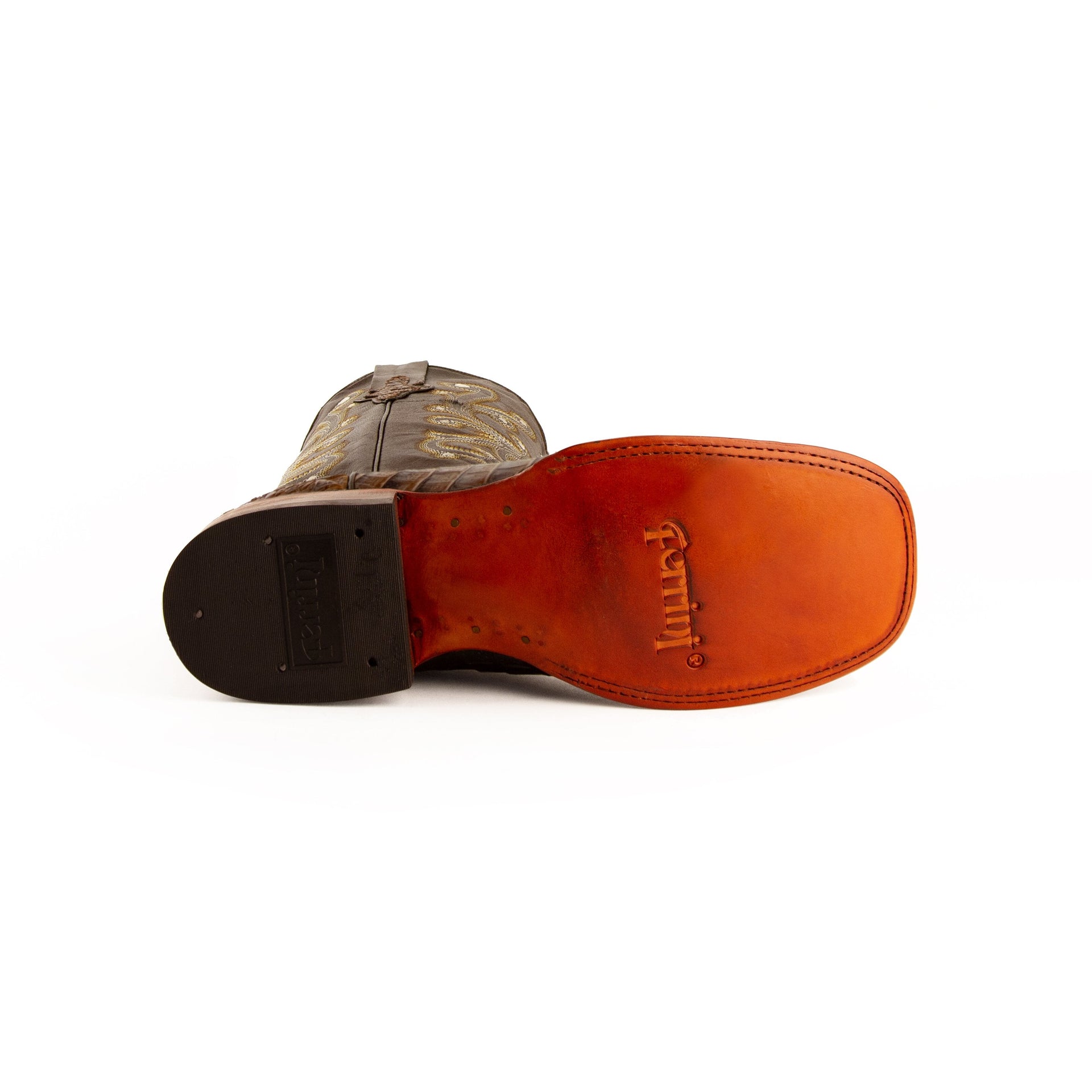 Men's Ferrini Stampede Caiman Crocodile Print Boots Handcrafted Sport Rust - yeehawcowboy
