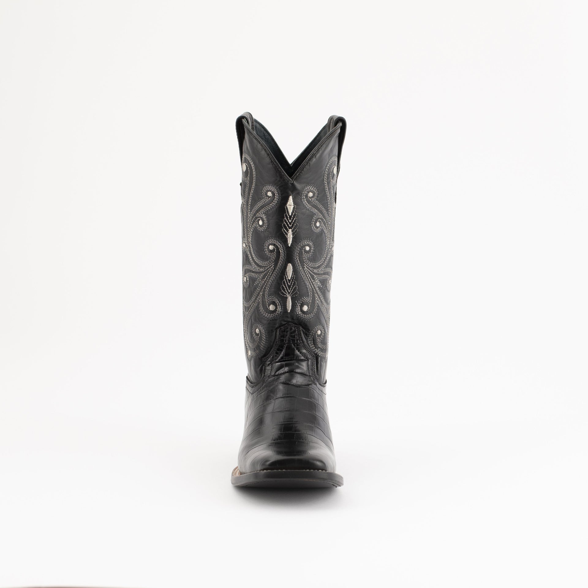 Men's Ferrini Mustang Alligator Belly Print Boots Handcrafted Black - yeehawcowboy