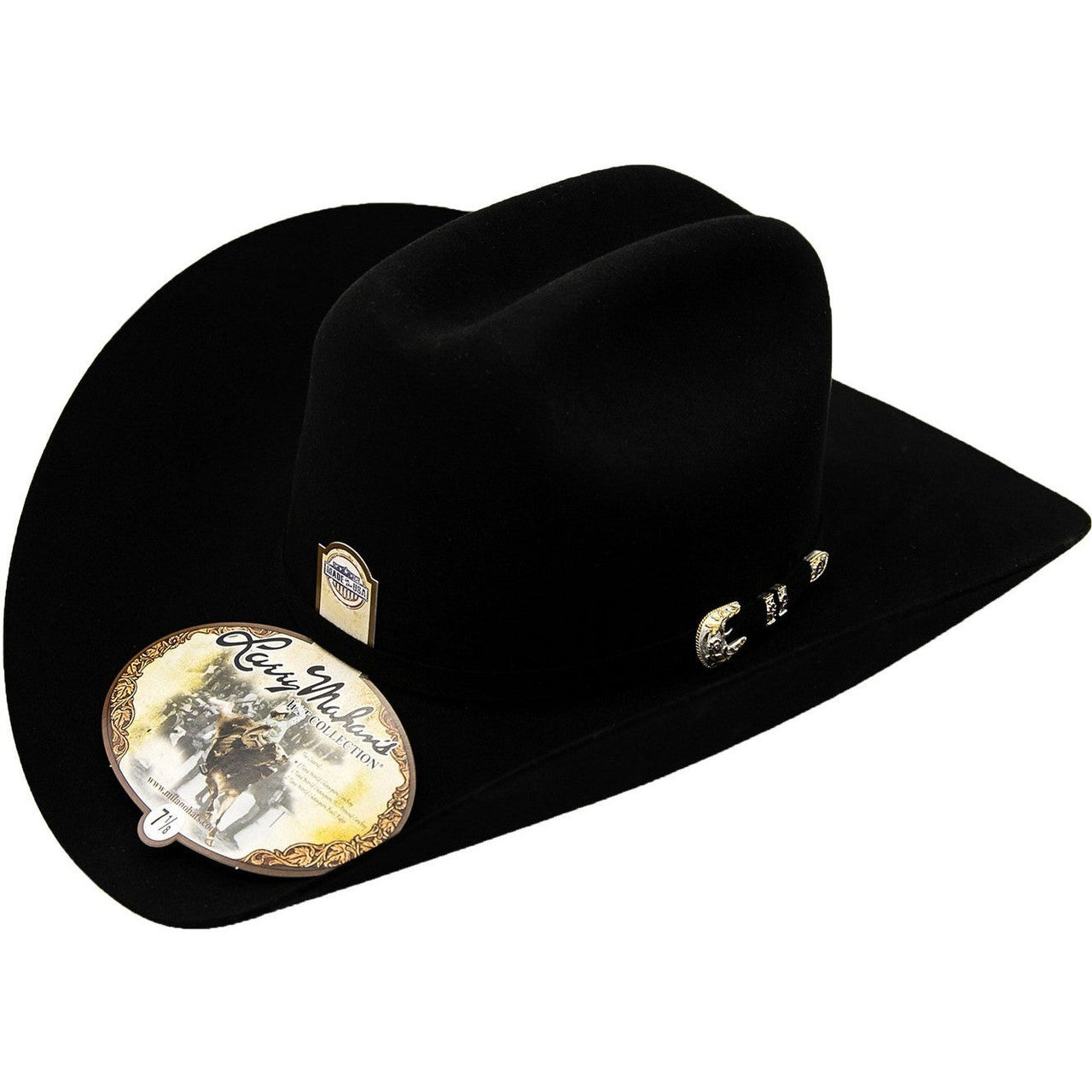 500x Larry Mahan Superior Fur Felt Cowboy Hat Black - yeehawcowboy