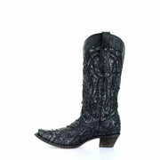 Women‚Äôs Corral Western Boots Black Glitter Handcrafted - yeehawcowboy