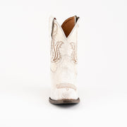 Women's Ferrini Molly Leather Booties Handcrafted White - yeehawcowboy