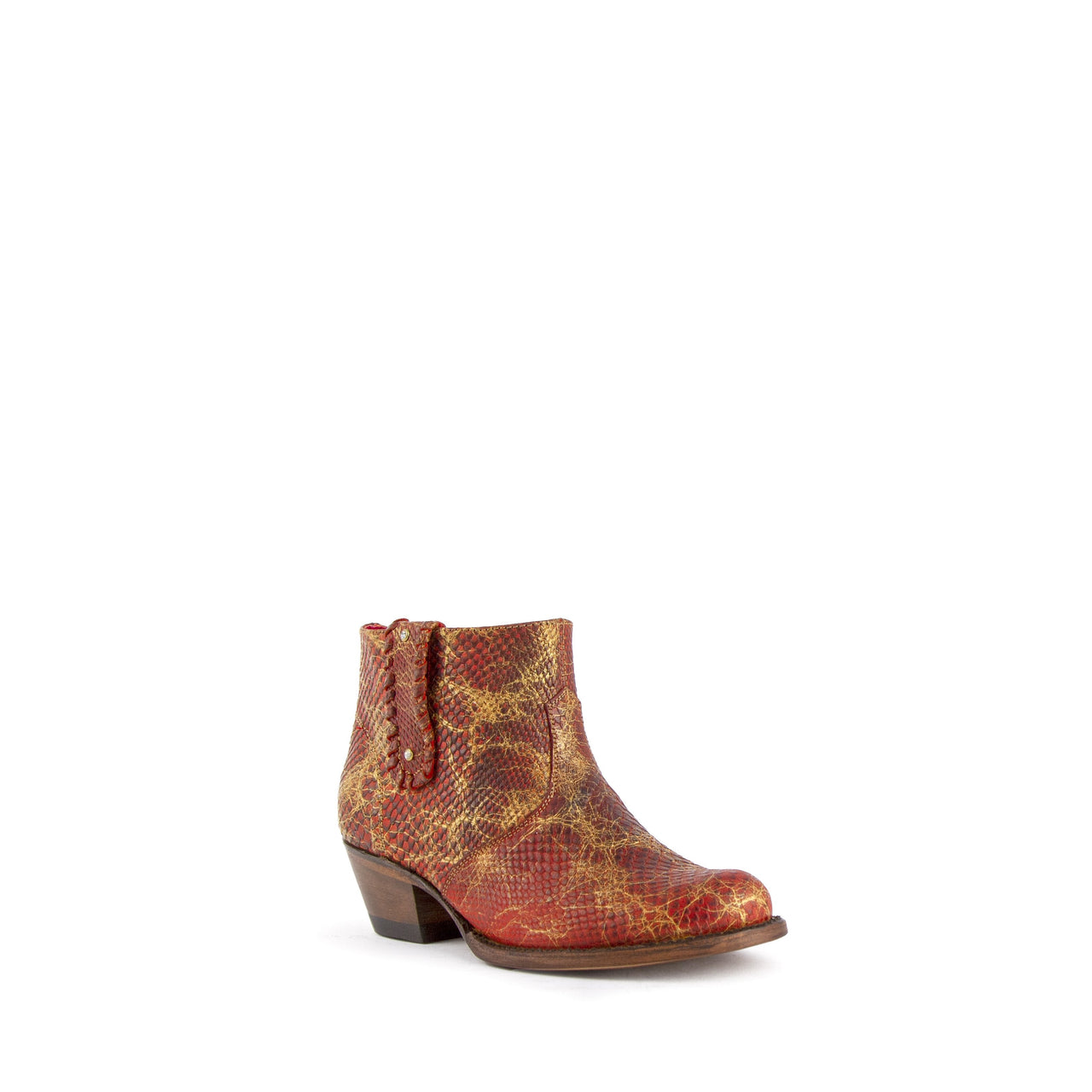 Women's Ferrini Rebel Python Print Boots Handcrafted Red - yeehawcowboy