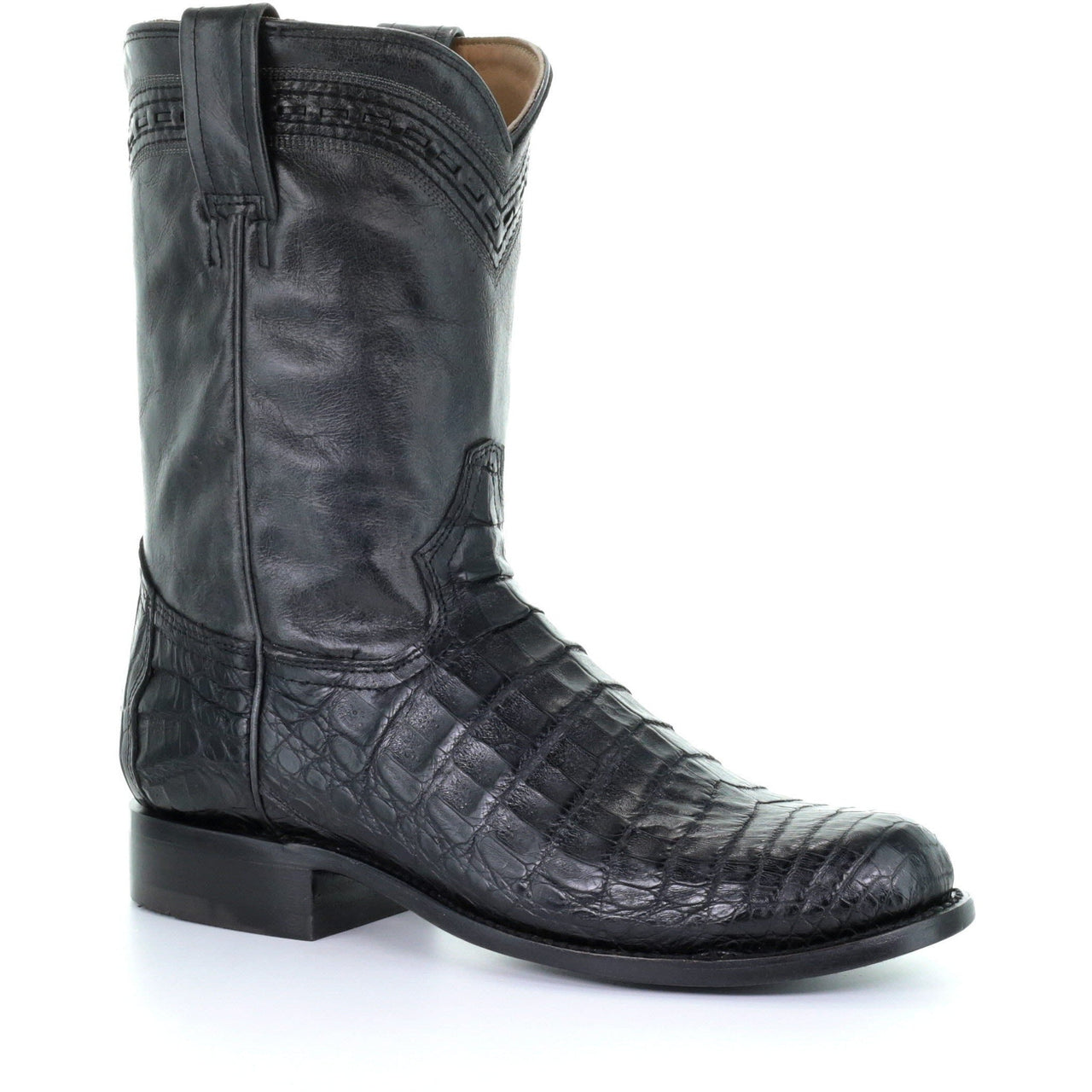Men's Corral Caiman Exotic Boots Handcrafted Black - yeehawcowboy