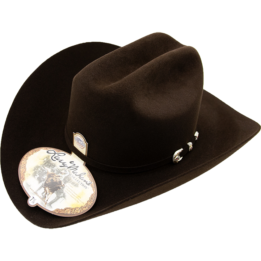 6x Larry Mahan Real Fur Felt Cowboy Hat Chocolate - yeehawcowboy