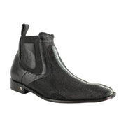 Men's Vestigium Genuine Stingray Chelsea Boots Handcrafted Black - yeehawcowboy