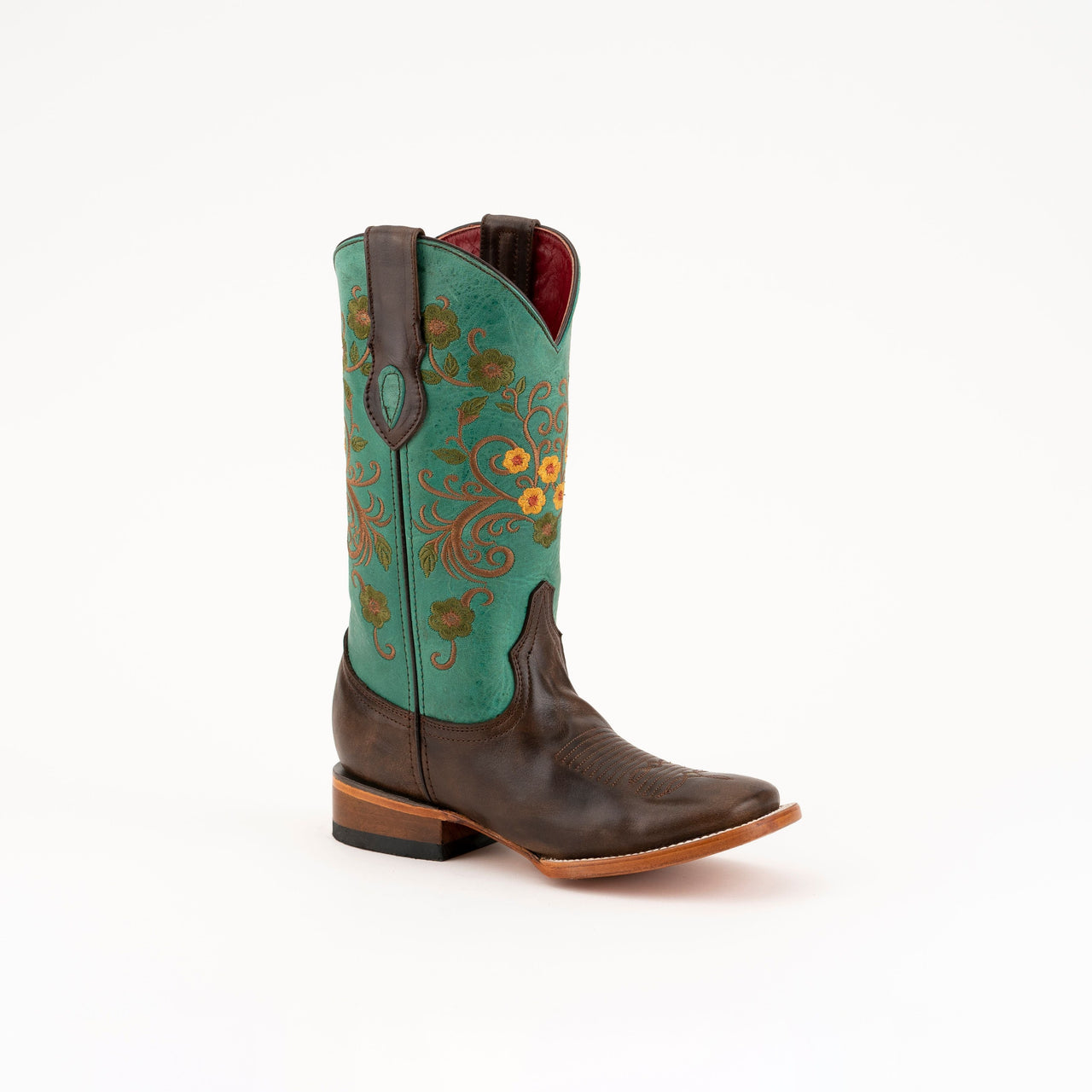Women's Ferrini Poppy Leather Boots Handcrafted Chocolate - yeehawcowboy