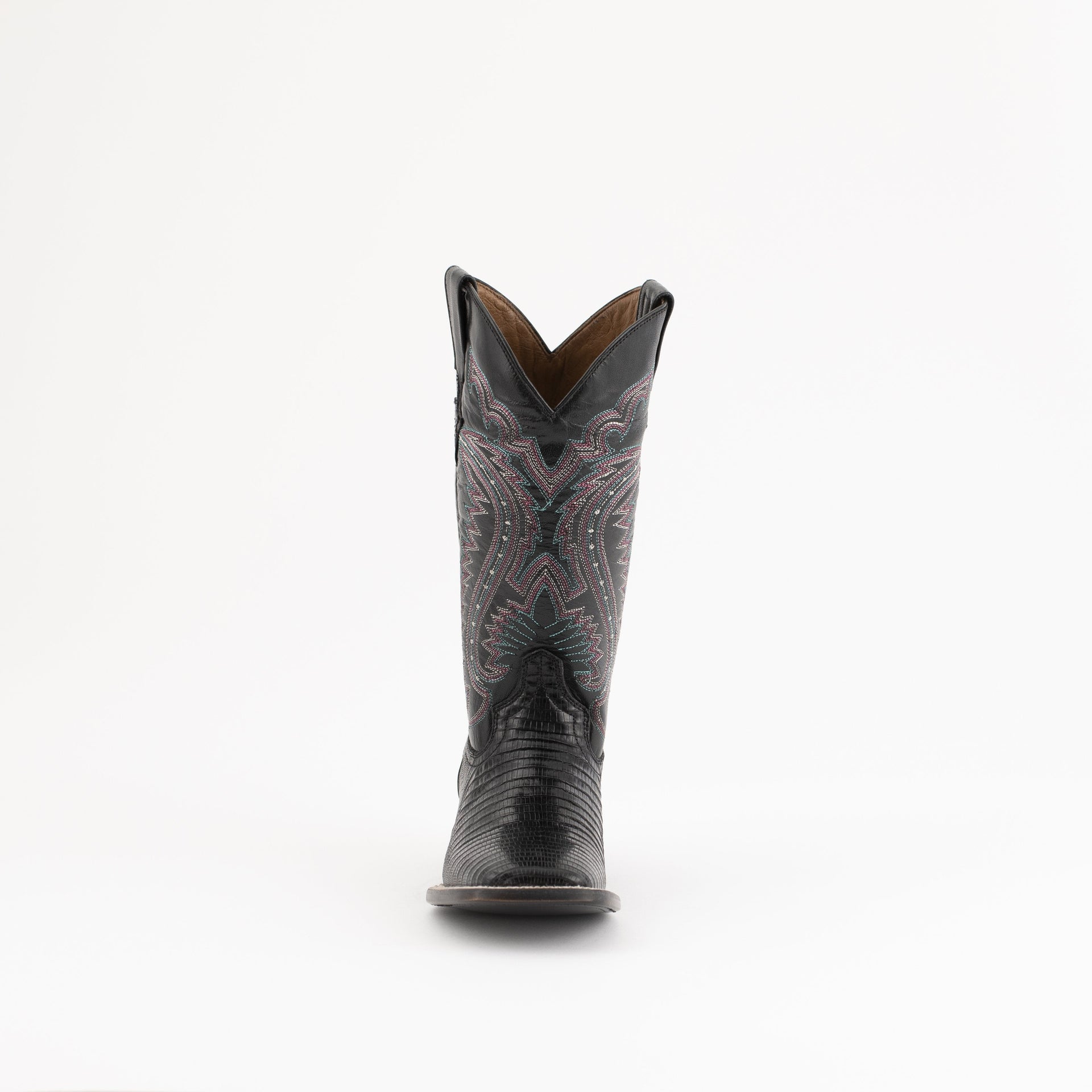 Women's Ferrini Taylor Teju Lizard Boots Handcrafted Black - yeehawcowboy