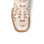 Women's Ferrini Honeysuckle Leather Boots Handcrafted White - yeehawcowboy