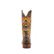 Women's Ferrini Aztec Cowgirl Leather Boots Handcrafted Charcoal - yeehawcowboy
