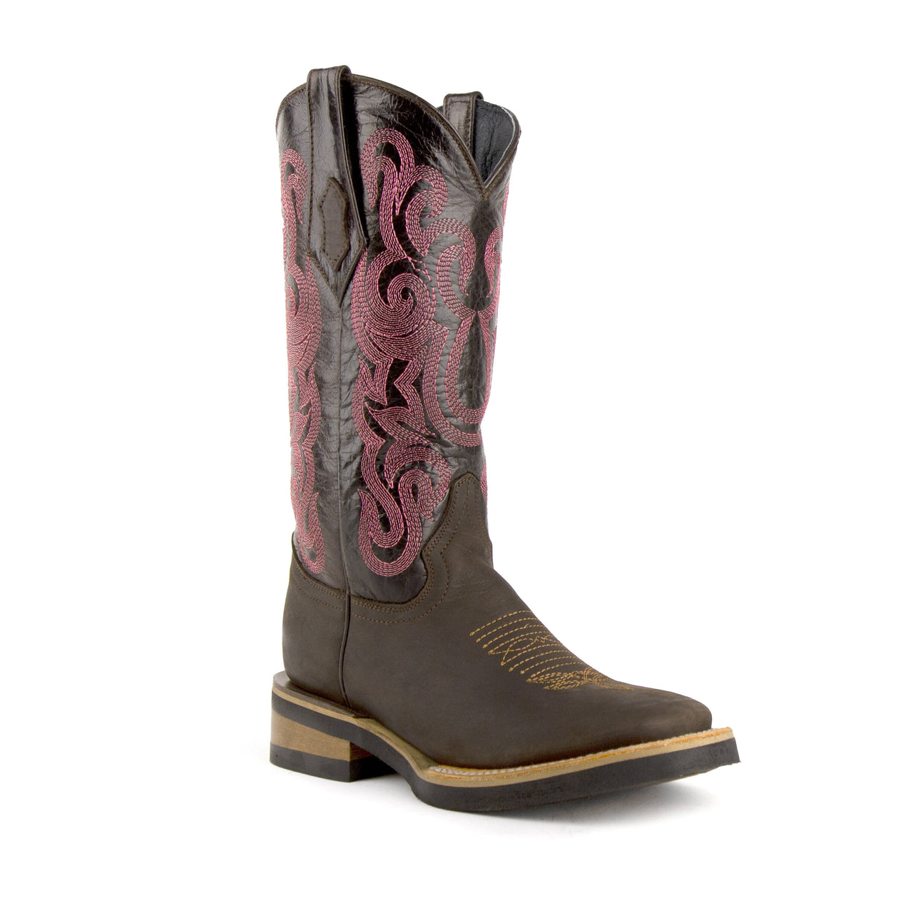 Women's Ferrini Maverick Leather Boots Handcrafted Chocolate - yeehawcowboy