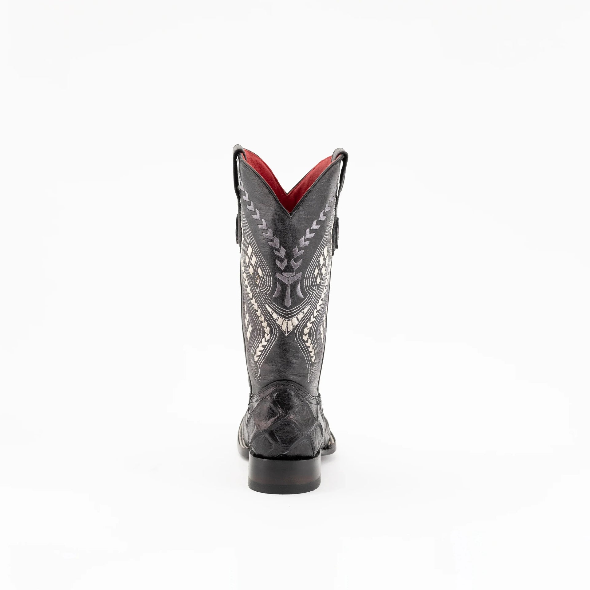 Women's Ferrini Bronco Pirarucu Print Boots Handcrafted Black - yeehawcowboy