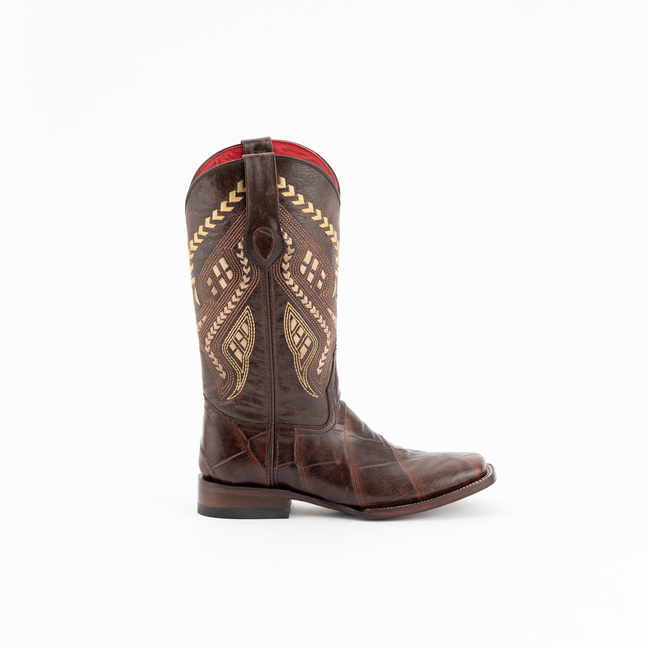 Women's Ferrini Jesse Alligator Print Boots Handcrafted Chocolate - yeehawcowboy