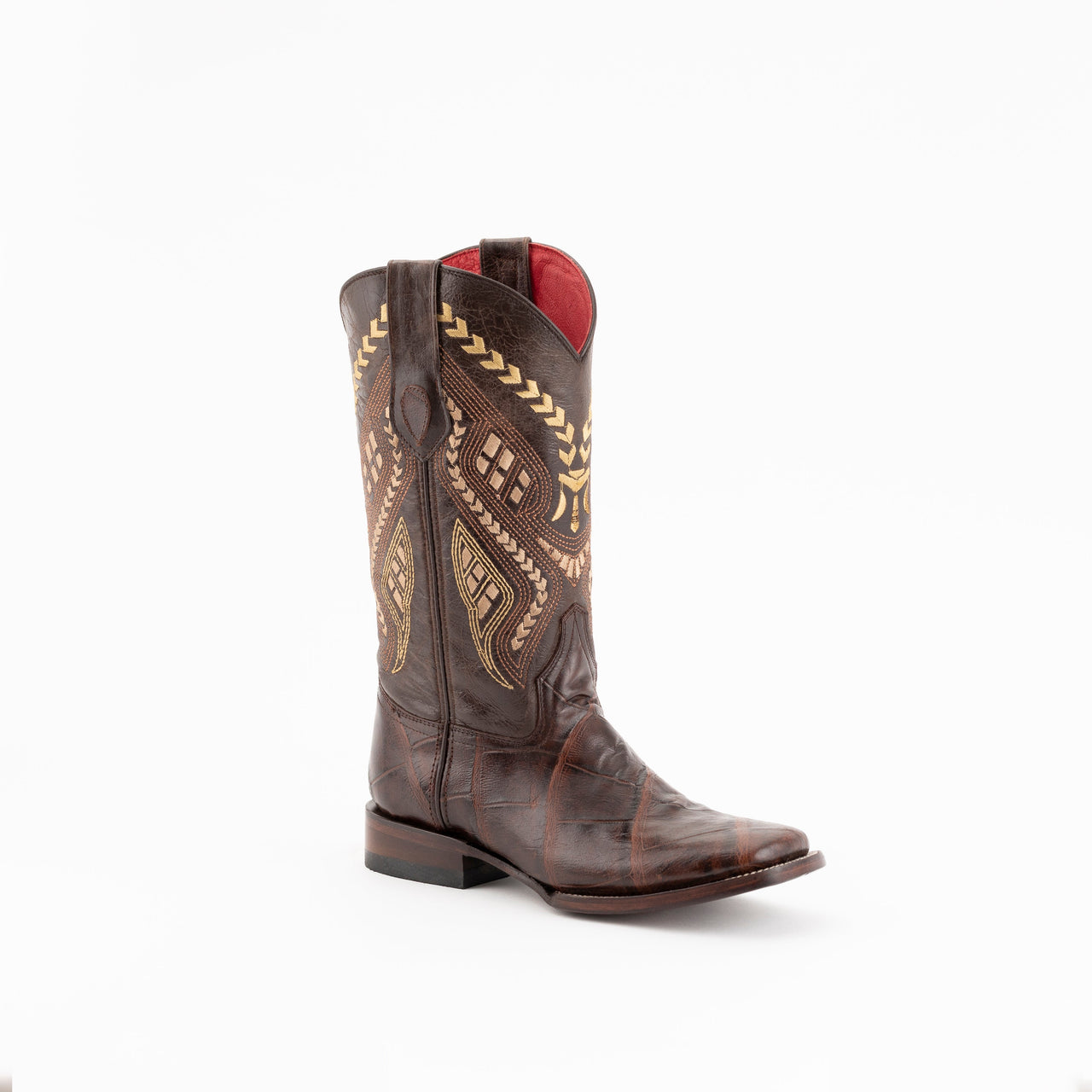 Women's Ferrini Jesse Alligator Print Boots Handcrafted Chocolate - yeehawcowboy