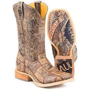 Men’s Tin Haul Money Maker Boots With Bald Eagle Sole Handcrafted Brown - yeehawcowboy