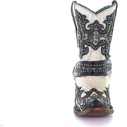 Women‚Äôs Corral Western Boots Handcrafted White Black - yeehawcowboy