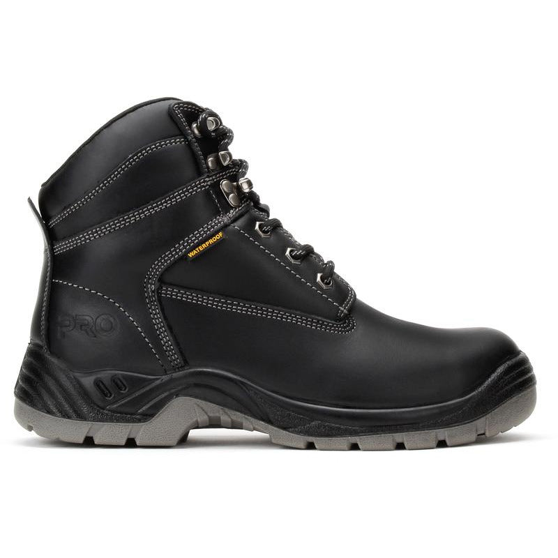Men's Titan Pro Waterproof 6-Inch Work Boots with Steel Toe Black - yeehawcowboy