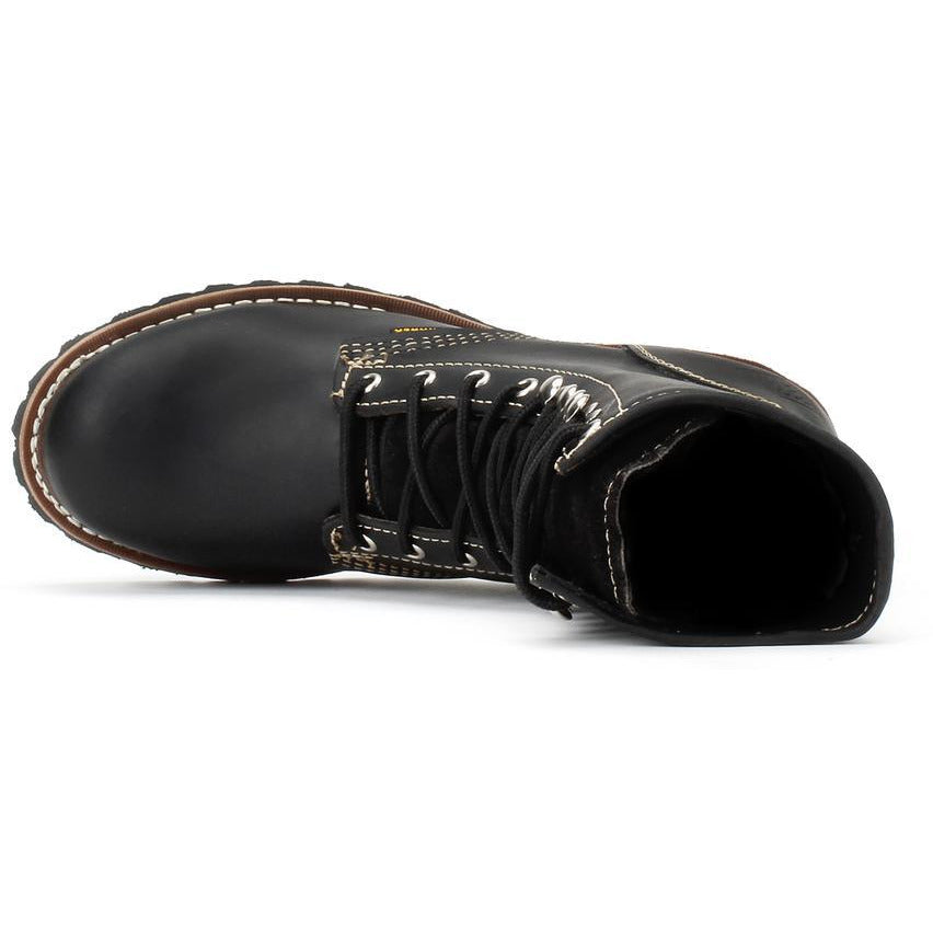 Men's Sierra Logger 9-Inch Work Boots with Steel Toe Black - yeehawcowboy