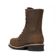 Men's Sierra Logger 9-Inch Work Boots with Steel Toe Brown - yeehawcowboy