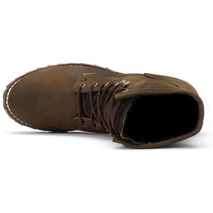 Men's Sierra Logger 9-Inch Work Boots with Steel Toe Brown - yeehawcowboy
